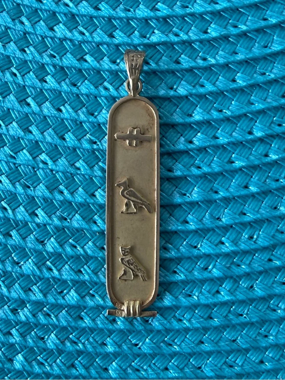 Egyptian Hieroglyph Pendant in 18k Solid Gold Unisex